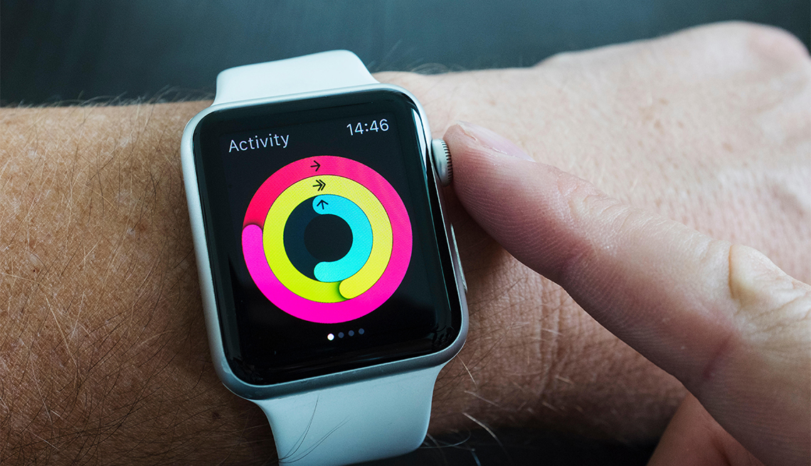 Aplicación de salud que mide la actividad diaria en un Apple Watch