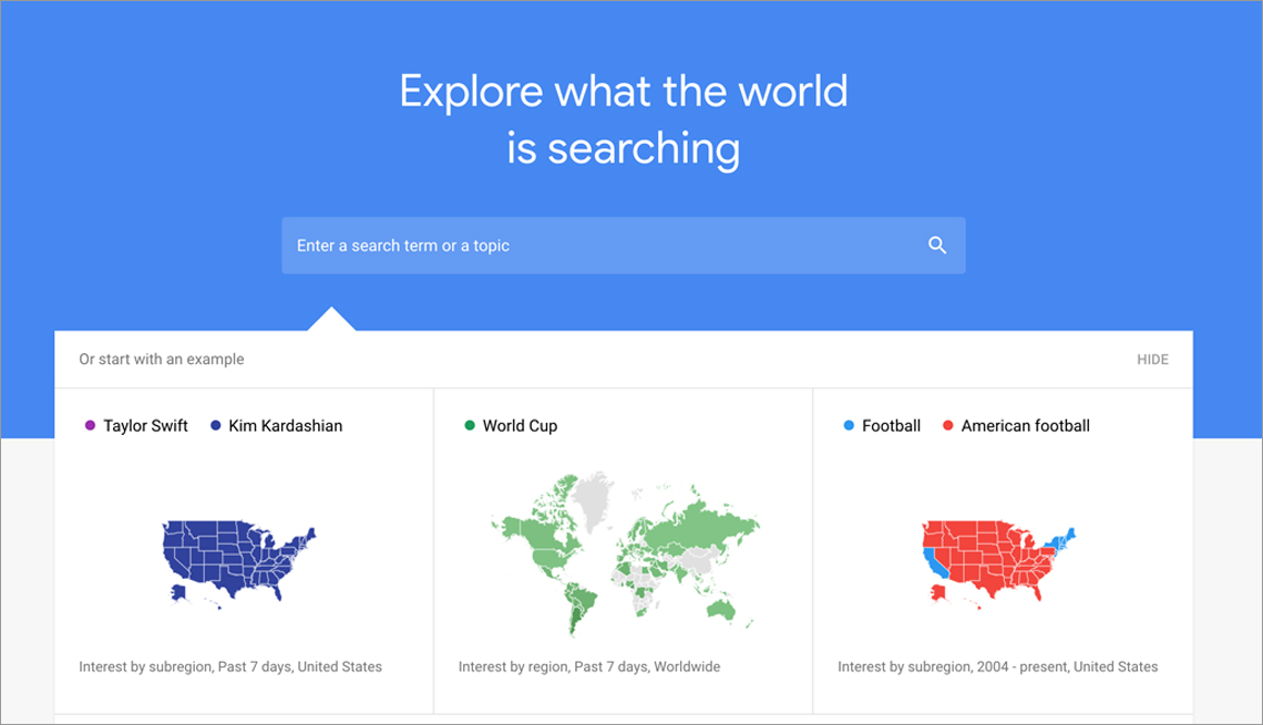 a screenshot of google trends