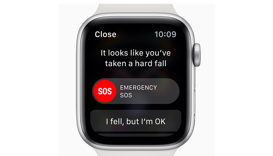 New Apple Watch Series 4 showing a fall alert notification