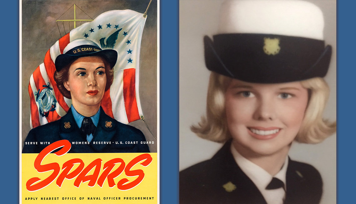 Diane Haston Wagener y un cartel de reclutamiento militar femenino de la Segunda Guerra Mundial