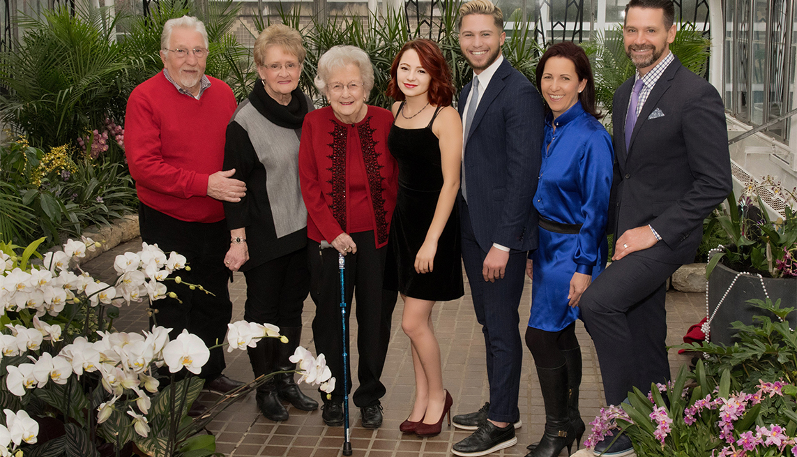 Lisa Cini (in blue) and family