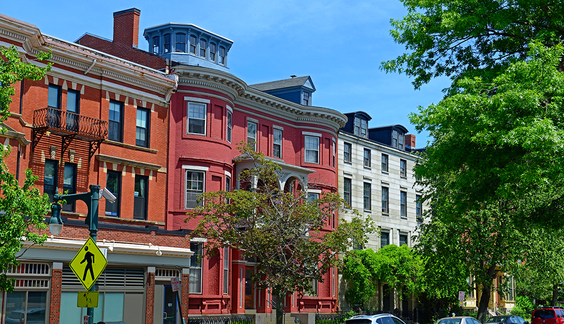brownstone row townhouses in portland maine