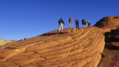 great sunny places to retire- hikers in st. george, utah