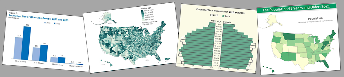 4 small images of census data charts