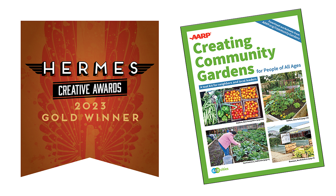 Hermes Creative Awards winner logo and Creating Community Gardens