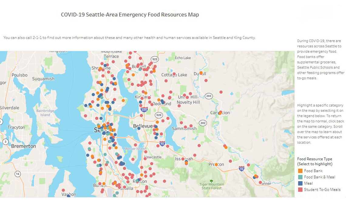 Seattle-Area Emergency Food Resources Map