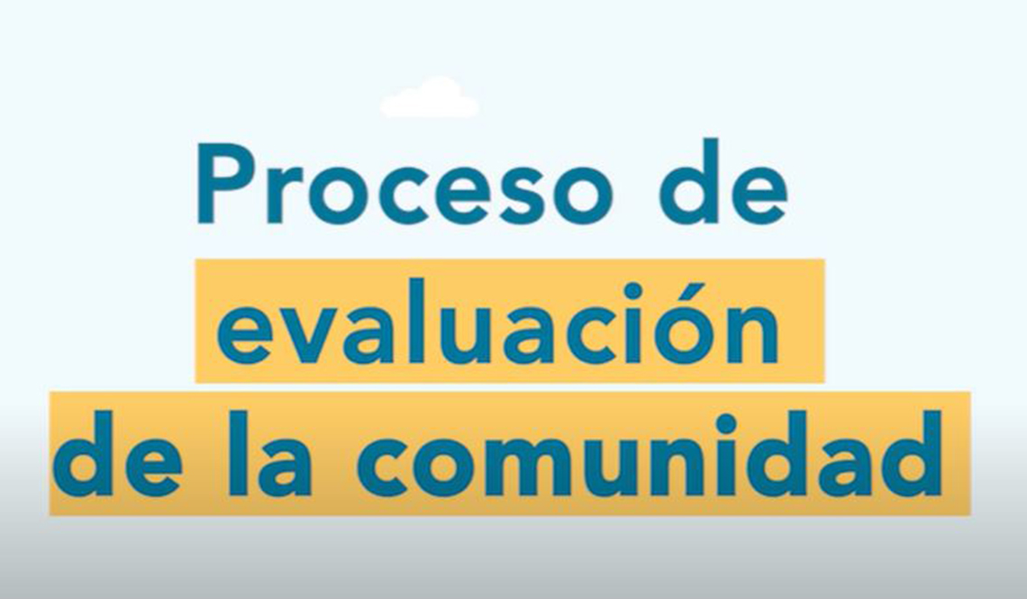 Graphic that says Proceso de evaluacion de la comunidad