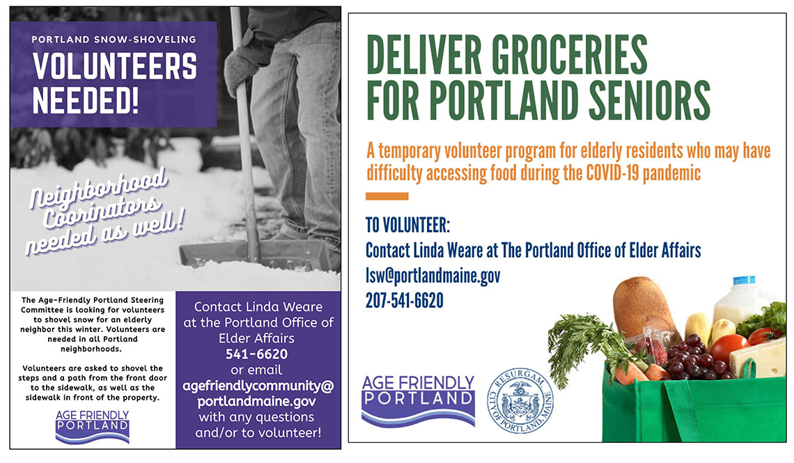Ads seeking Age Friendly Portland volunteers