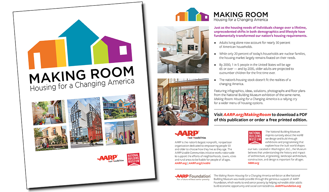 The front and back covers of Making Room, a publication of AARP and the National Building Museum