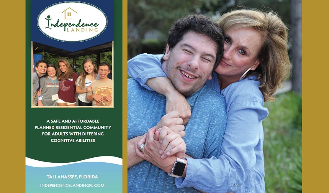 Brochure for Independence Landing and parent Allison Tant and her son