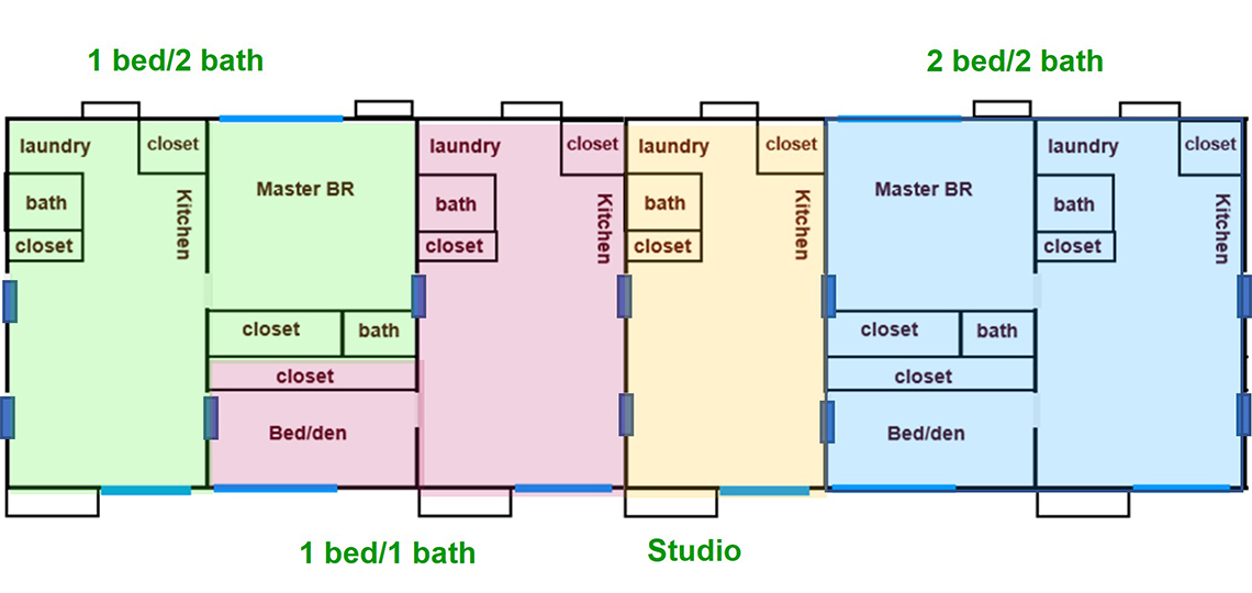Four sample floor plans