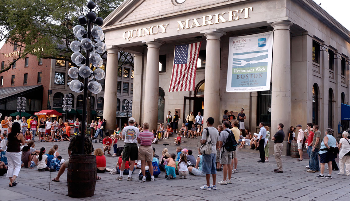 Quincy Market, Downtown, Boston, Massachusetts, People Watch Street Performers, Livable Communities, Great Cities For Older Adults