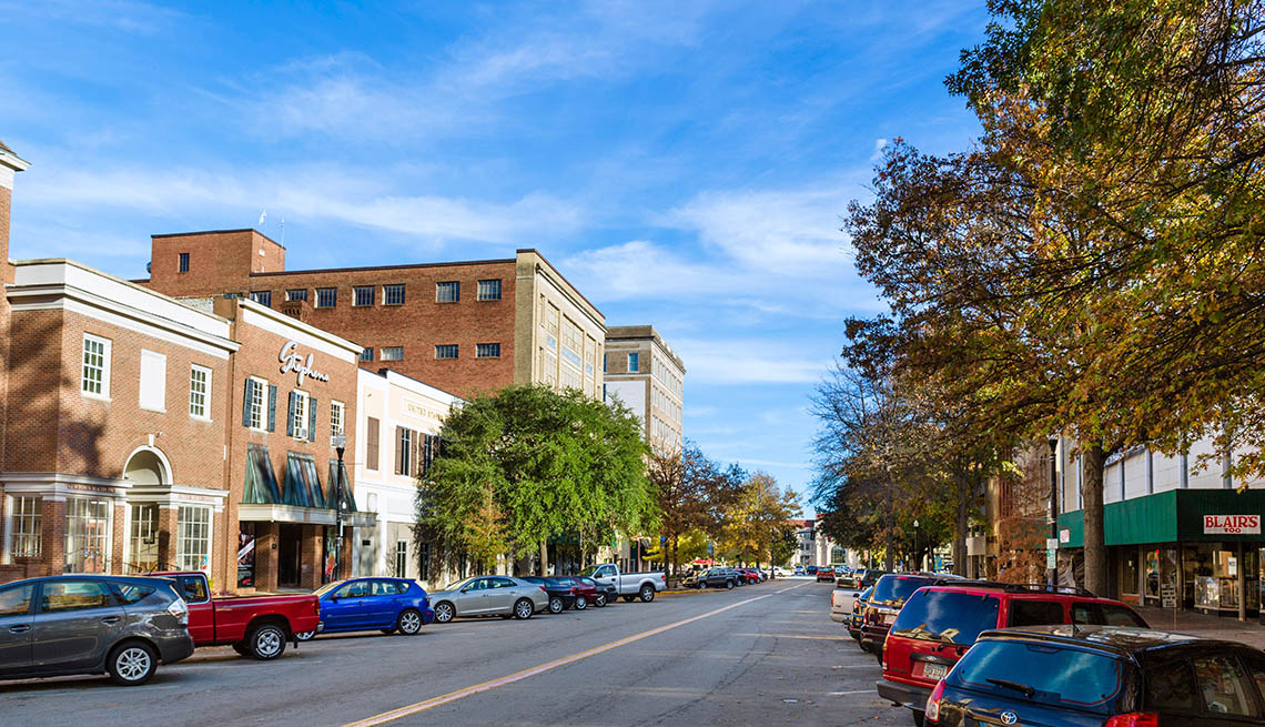 Downtown, Street Lined With Parked Cars, Livable Communities, Great Cities For Older Adults