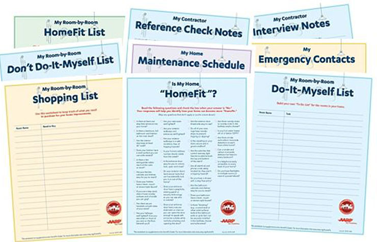 AARP HomeFit worksheets