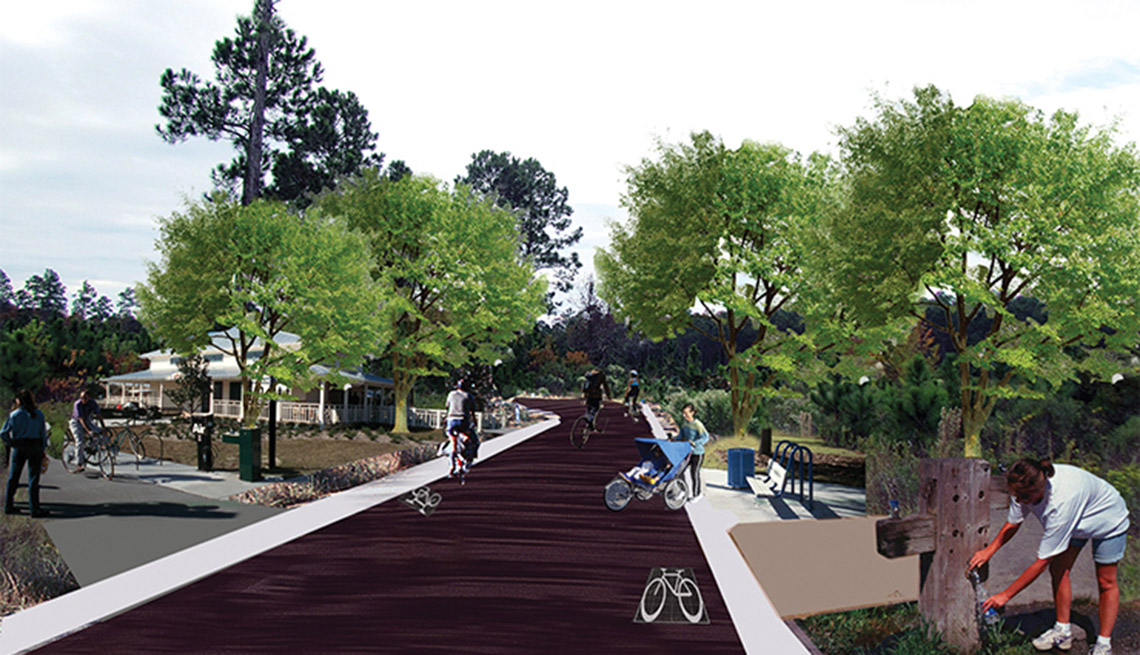 Orange Beach Trail, Rendered Drawing, Proposal For Back Street And Unused Spaces