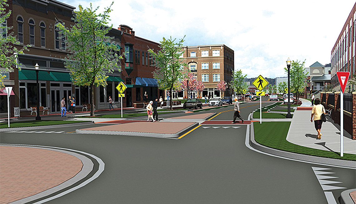 Kingsport, Tennessee After, Rendered Drawing, Small Town Main Street Solutions, Livable Communities