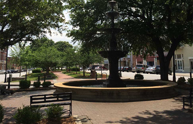 A foundation and outdoor seating area in Macon-Bibb, Georgia