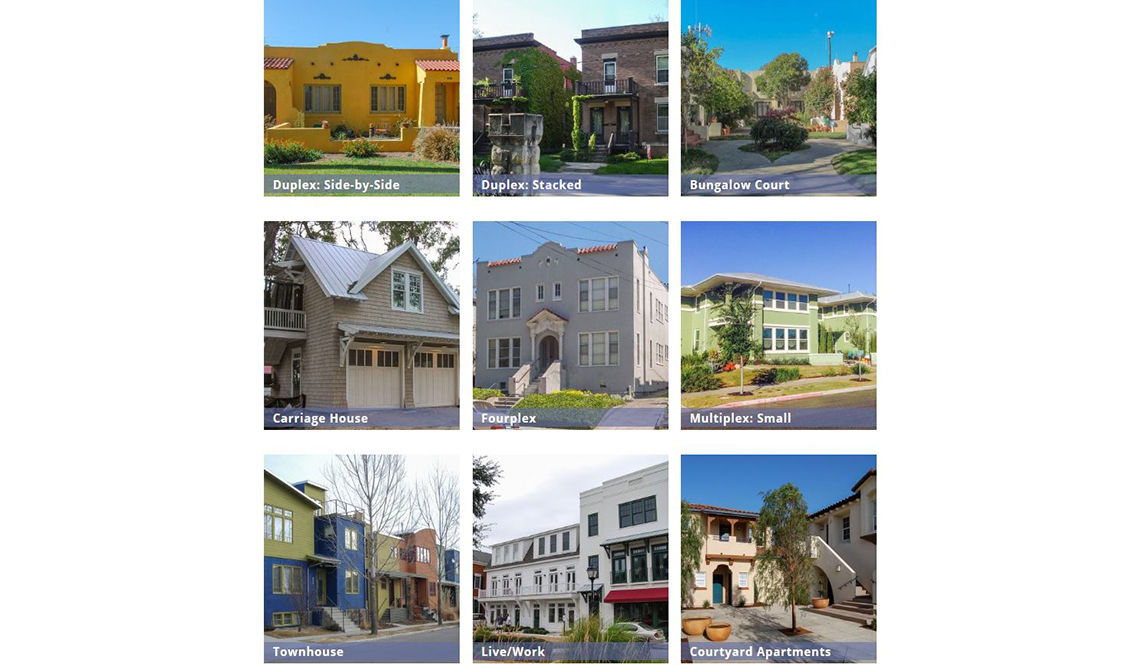 Nine examples of Missing Middle Housing
