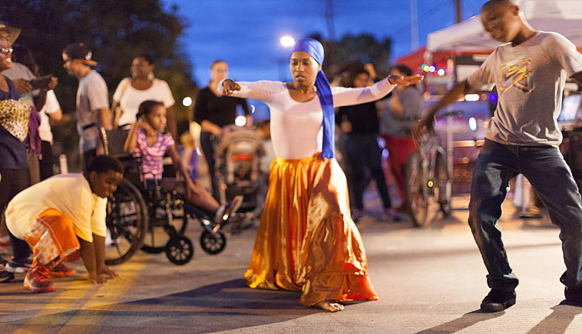 Dancing In The Street, Children, Girl, Guy, Nighttime, Block Party, Community Building, Livable Communities