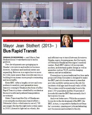 A page from the book Where We Live, featuring Omaha Mayor Jean Stothert