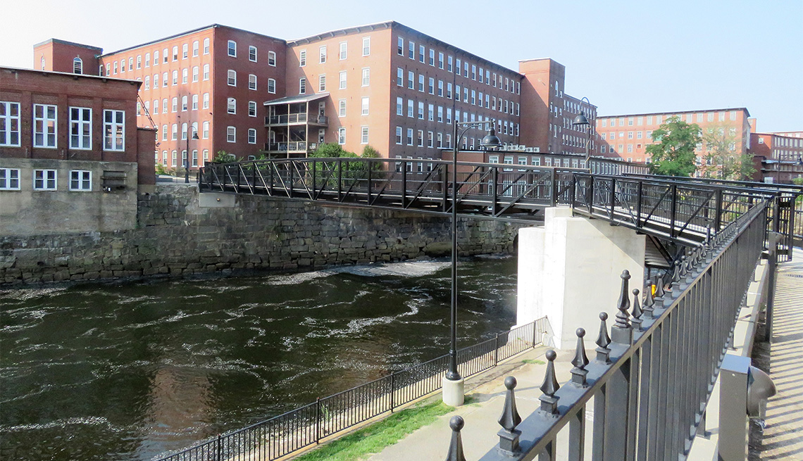 19th century mills along the Saco River in Saco and Biddeford, Maine, have been converted into housing