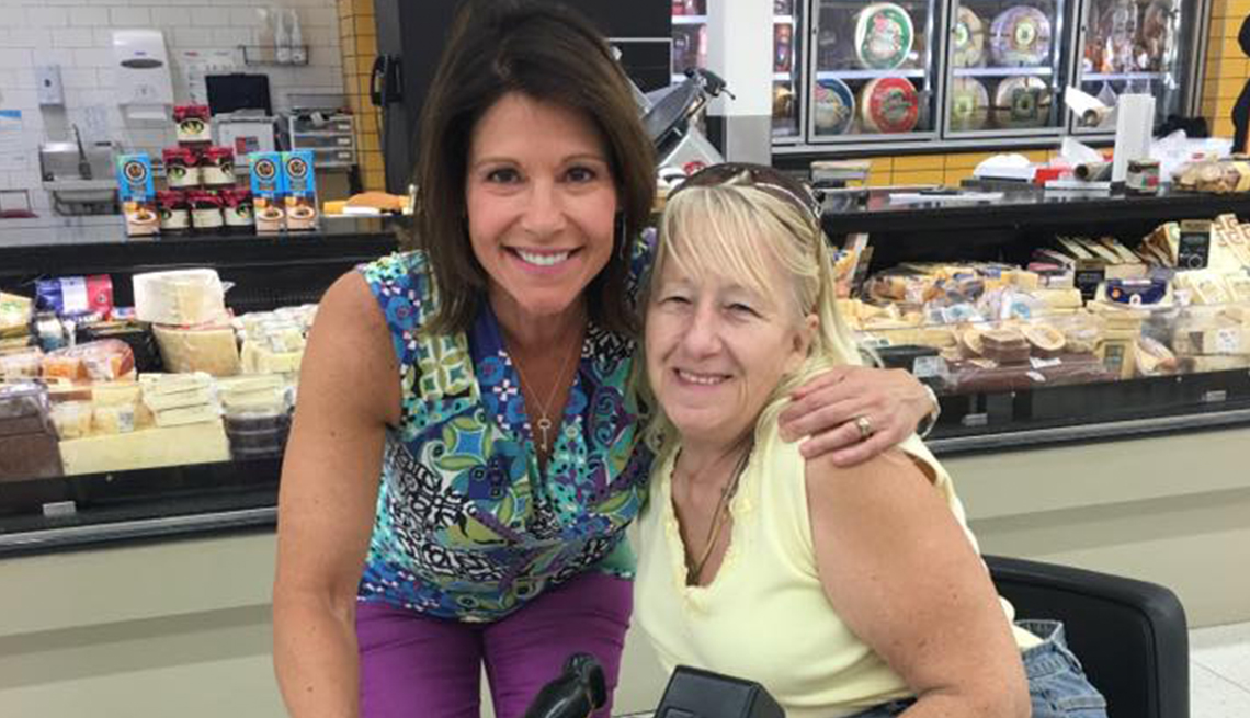 Congresswoman Cheri Bustos, left, and a shopper during a Supermarket Saturday event.