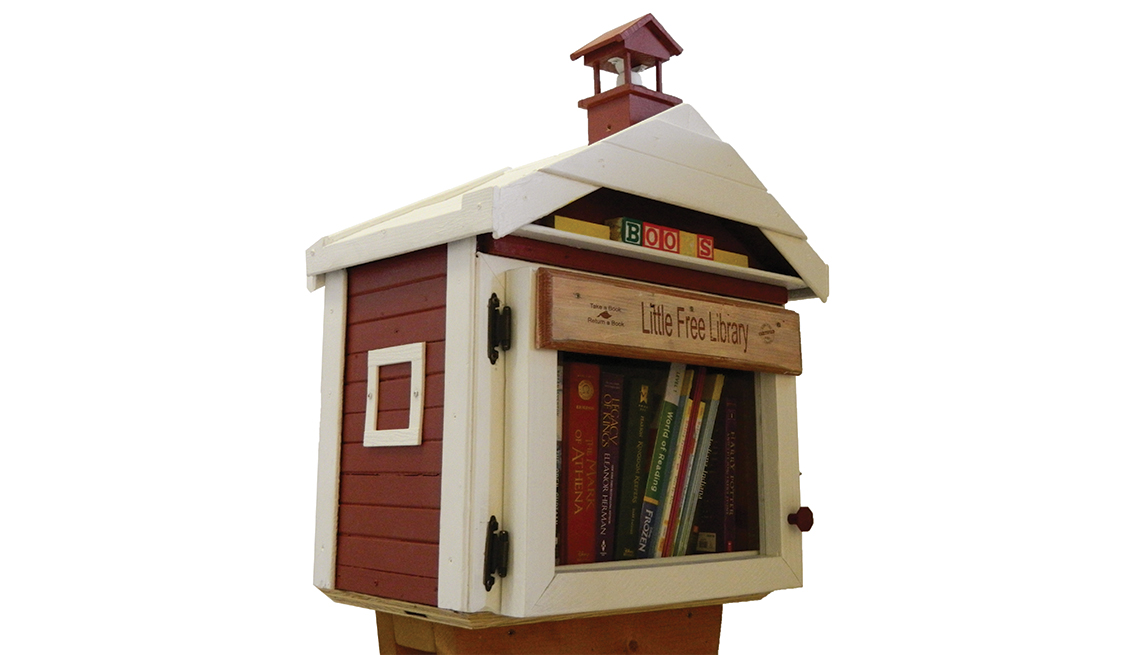 The original little library was modeled after a one-room schoolhouse