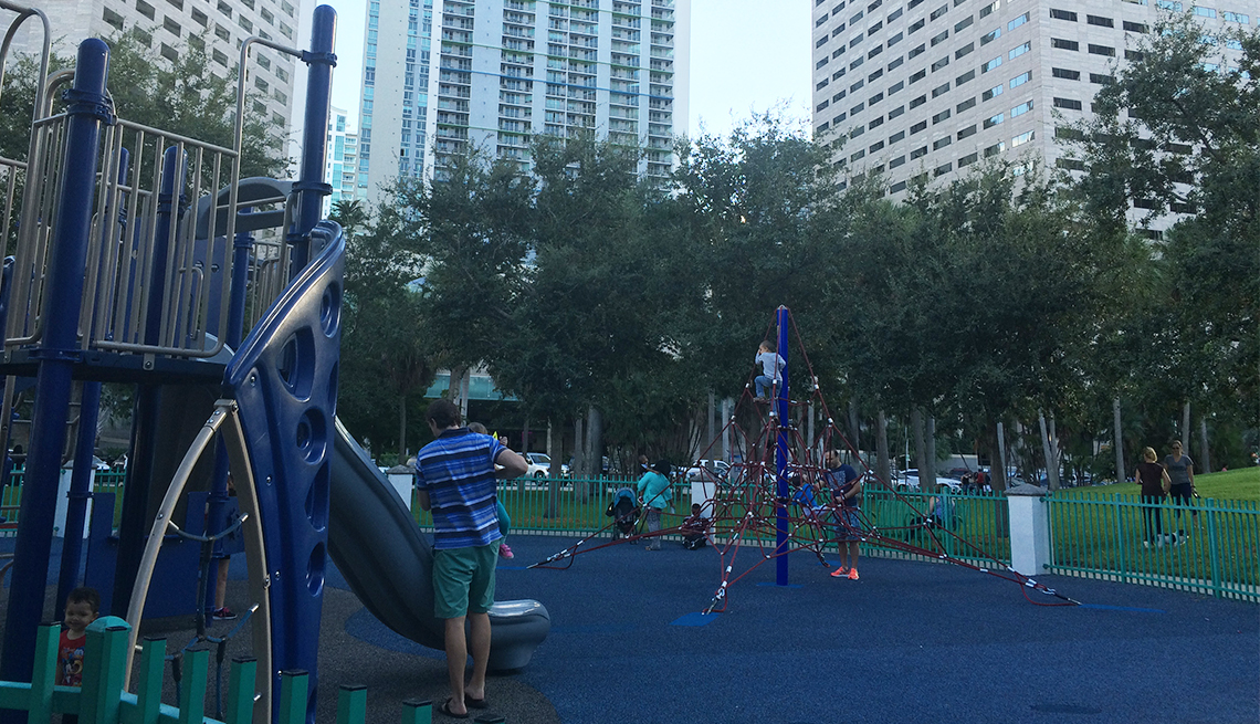 A playground in downtown Miami
