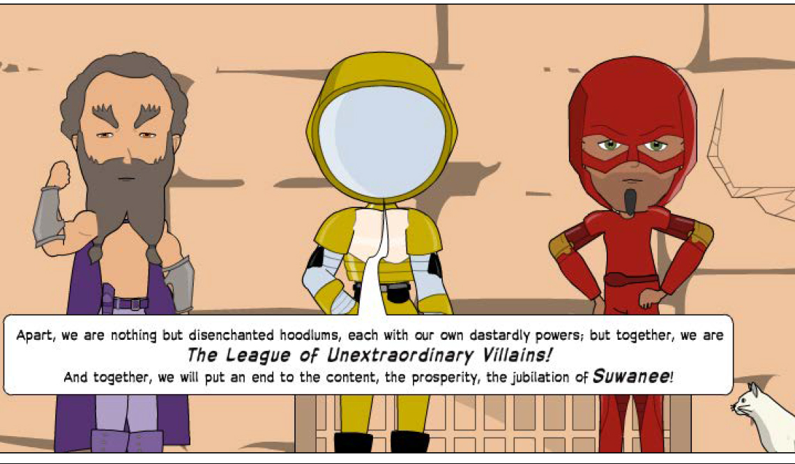 A scene from the comic book annual report by the City of Suwanee, Georgia
