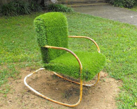 A Lawn Chair on Yard Art Day in Charlotte North Carolina  