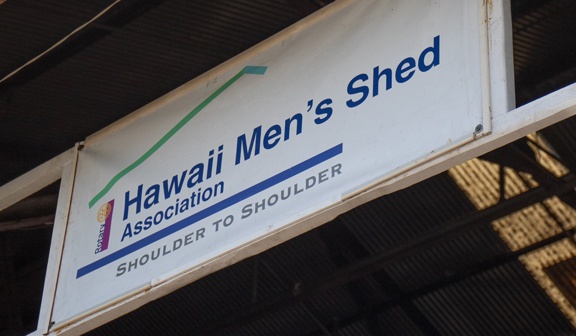 A location sign for the Hawaii Men's Shed Association