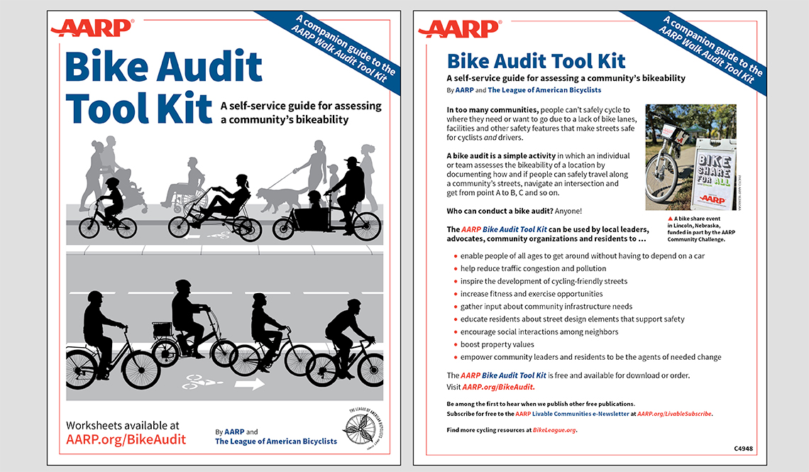 Front and back covers of the AARP Bike Audit Tool Kit
