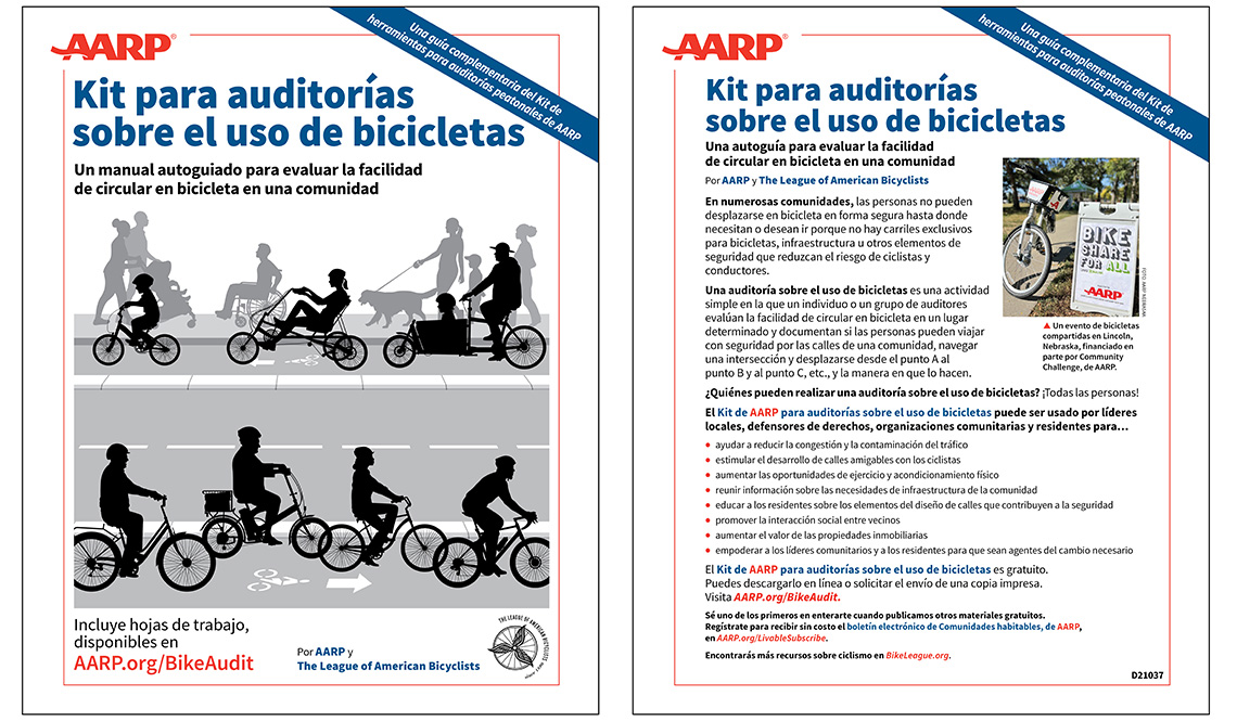 Kit de AARP para auditorías sobre el uso de bicicletas