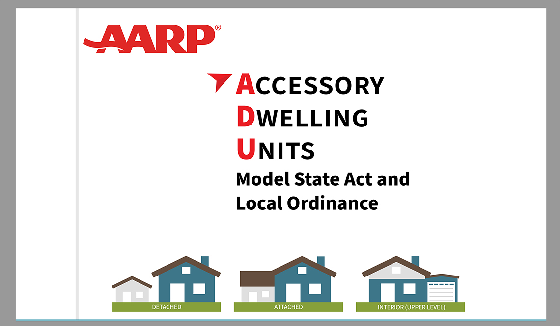 Cover art from the AARP Accessory Dwelling Units Model State Act and Local Ordinance
