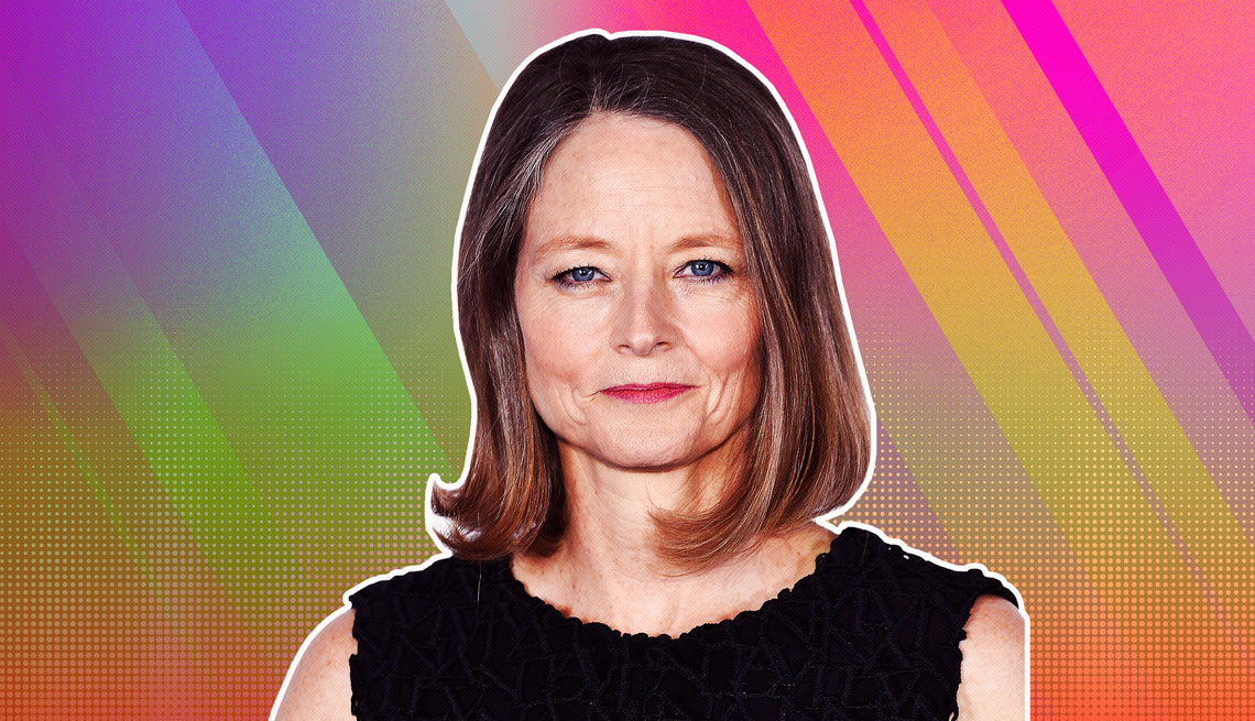 item 12 of Gallery image - Jodie Foster outlined against a rainbow ombre background