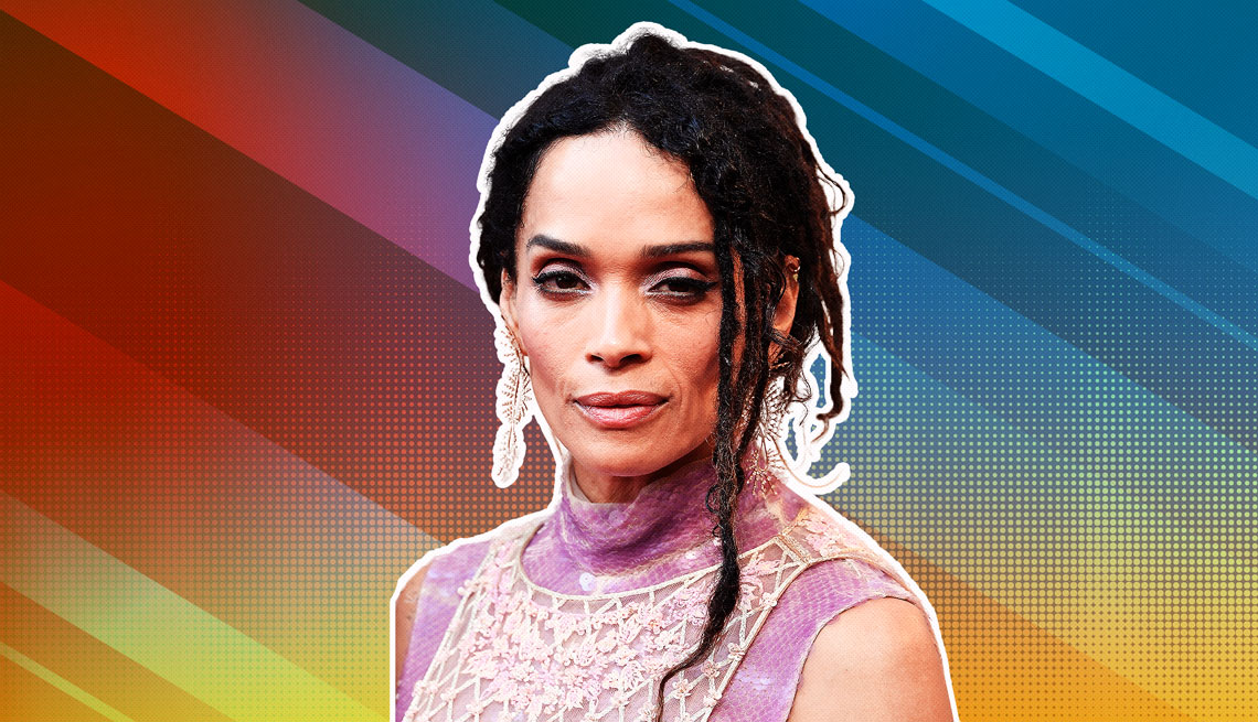item 15 of Gallery image - Lisa Bonet against a rainbow ombre background
