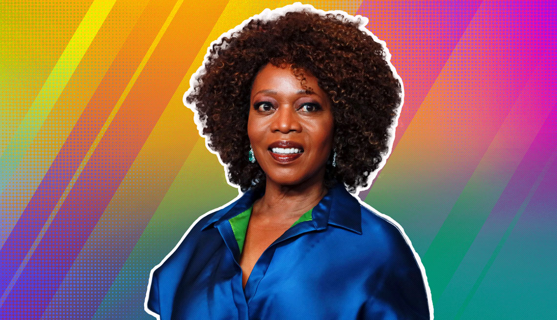 item 23 of Gallery image - Alfre Woodard against a rainbow ombre background