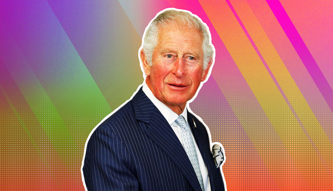 item 17 of Gallery image - Prince Charles outlined against a rainbow ombre background