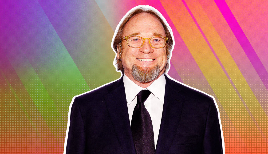 item 22 of Gallery image - Stephen Stills outlined against a rainbow ombre background