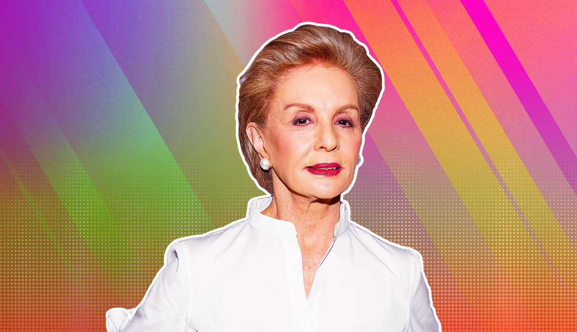 item 17 of Gallery image - Carolina Herrera outlined against a rainbow ombre background