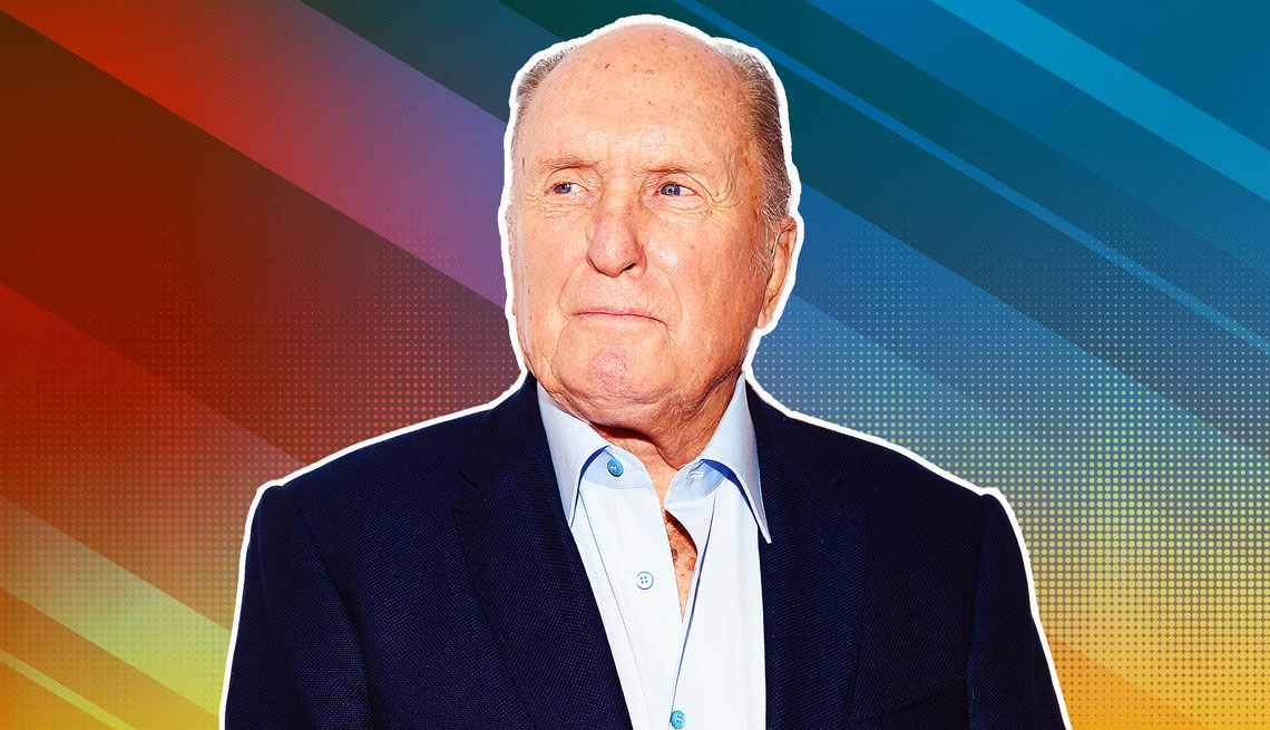 item 20 of Gallery image - Robert Duvall outlined against a rainbow ombre background