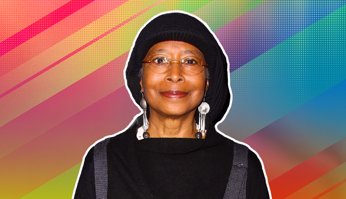 item 20 of Gallery image - Alice Walker outlined against a rainbow ombre background