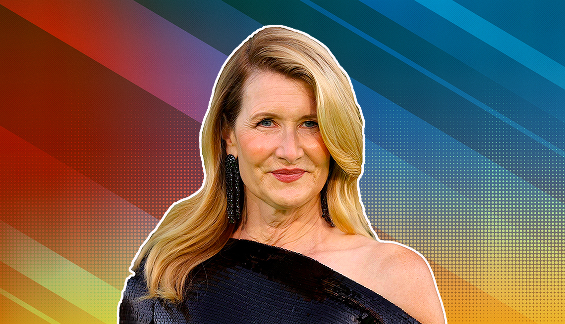 item 19 of Gallery image - Laura Dern outlined against a rainbow ombre background