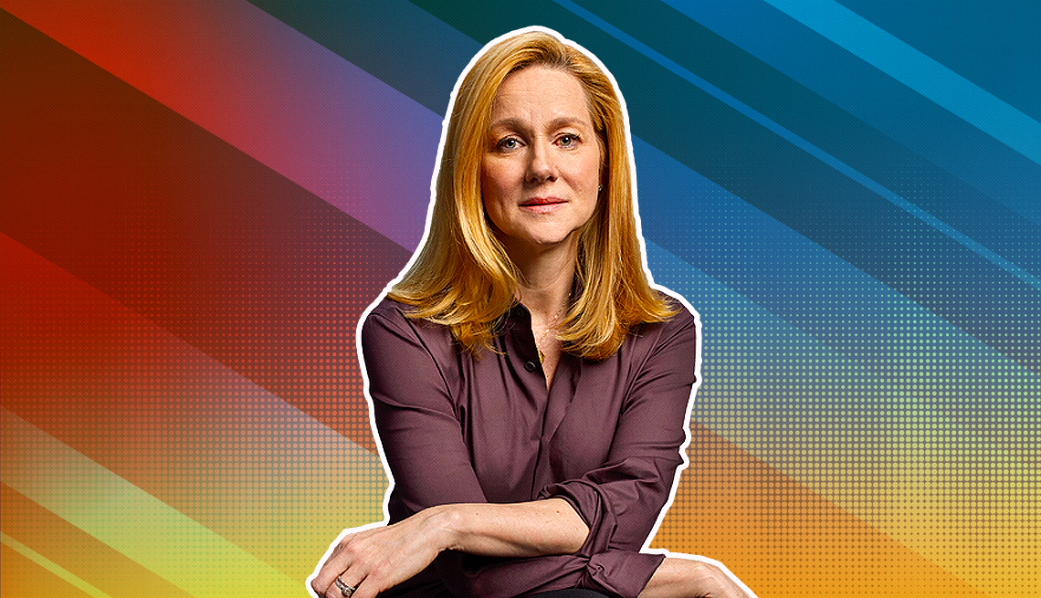 item 24 of Gallery image - Laura Linney outlined against a rainbow ombre background