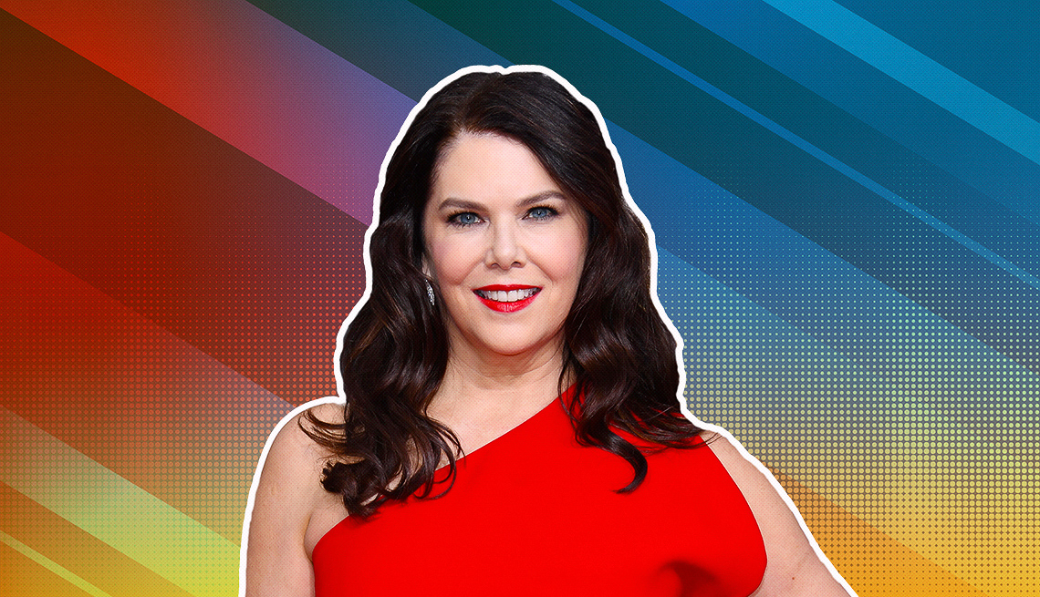 item 16 of Gallery image - Lauren Graham outlined against a rainbow ombre background