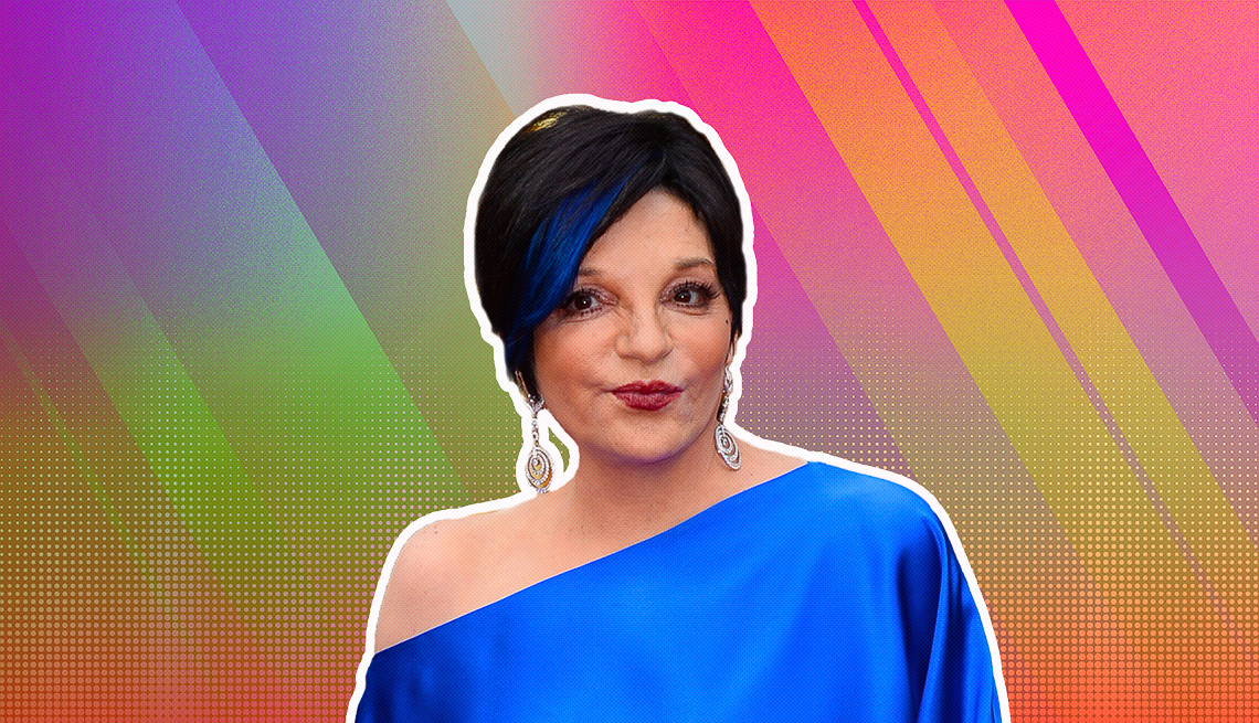 item 20 of Gallery image - Liza Minnelli outlined against a rainbow ombre background
