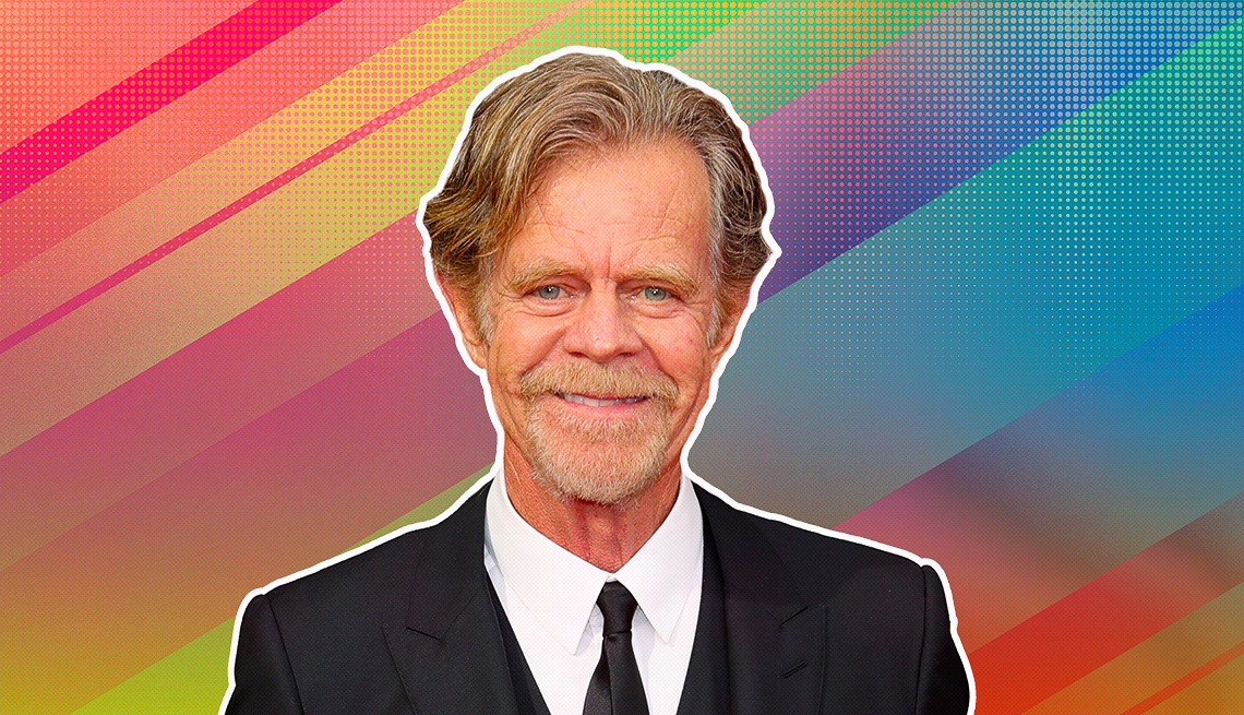 item 19 of Gallery image - William H. Macy outlined against a rainbow ombre background