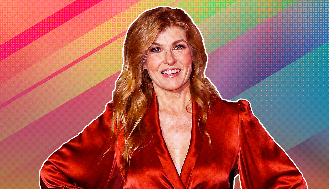 item 26 of Gallery image - Connie Britton outlined against a rainbow ombre background 3-6