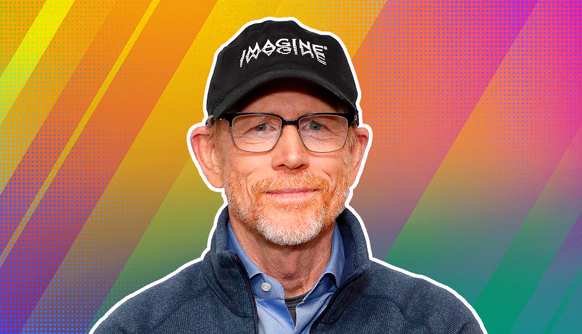 item 31 of Gallery image - Ron Howard outlined against a rainbow ombre background