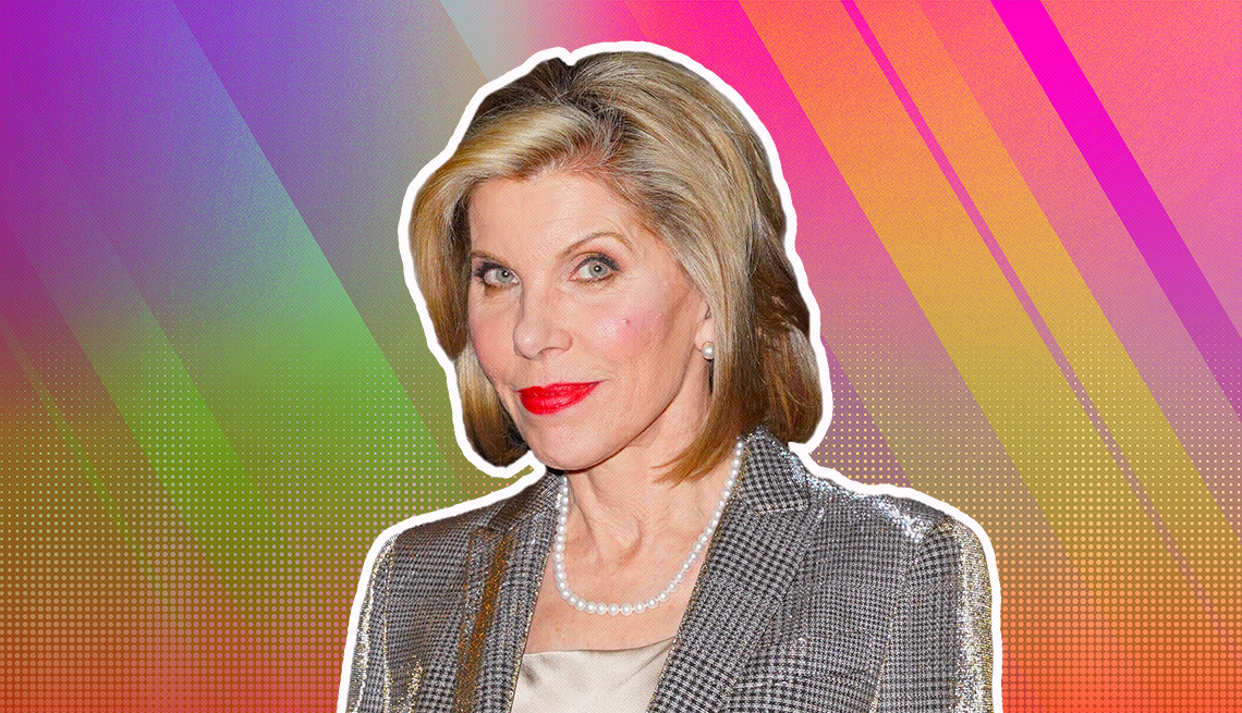 item 23 of Gallery image - Christine Baranski outlined against a rainbow ombre background